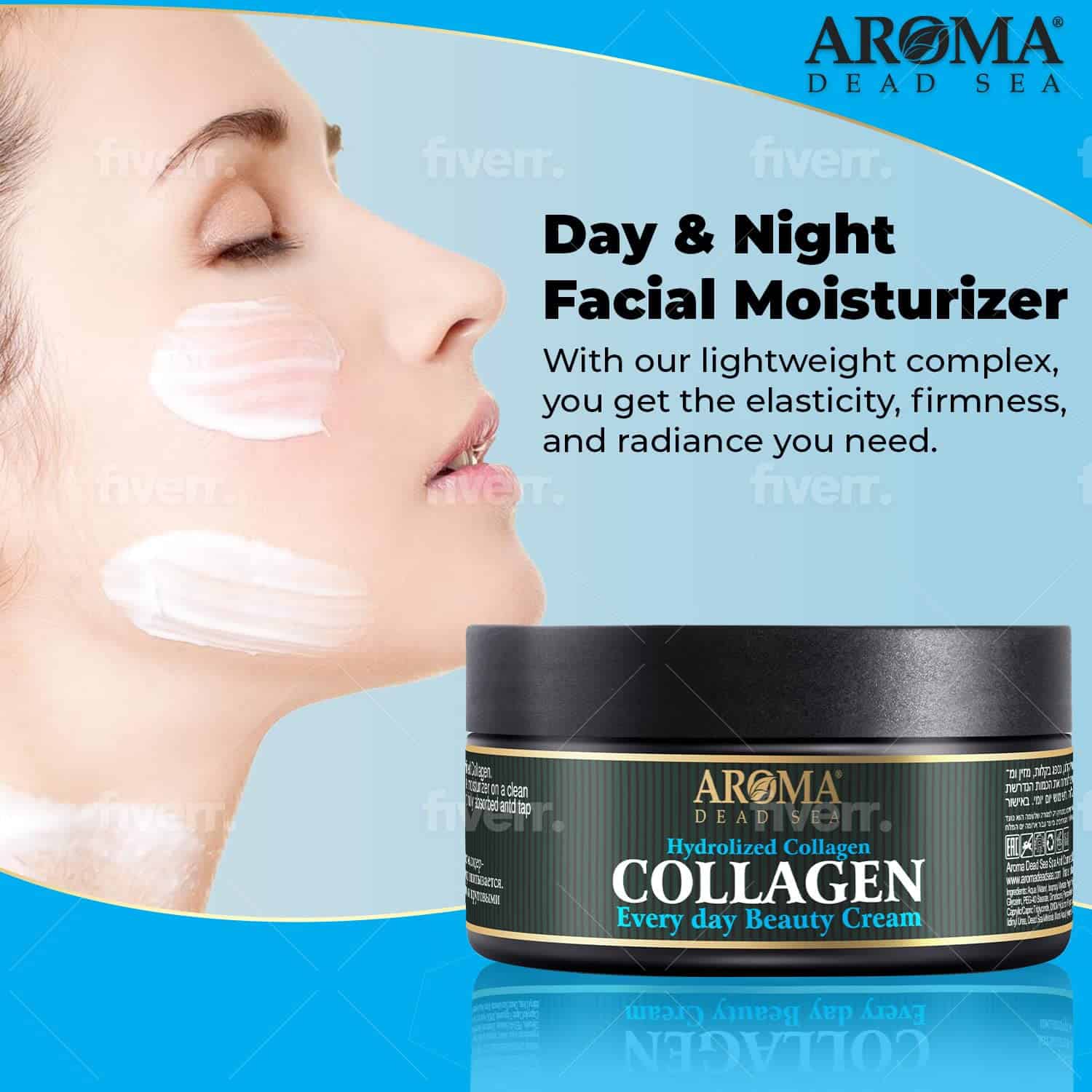 Crema Facial de Colágeno Hidrolizado AROMA DEAD SEA. - Imagen 5