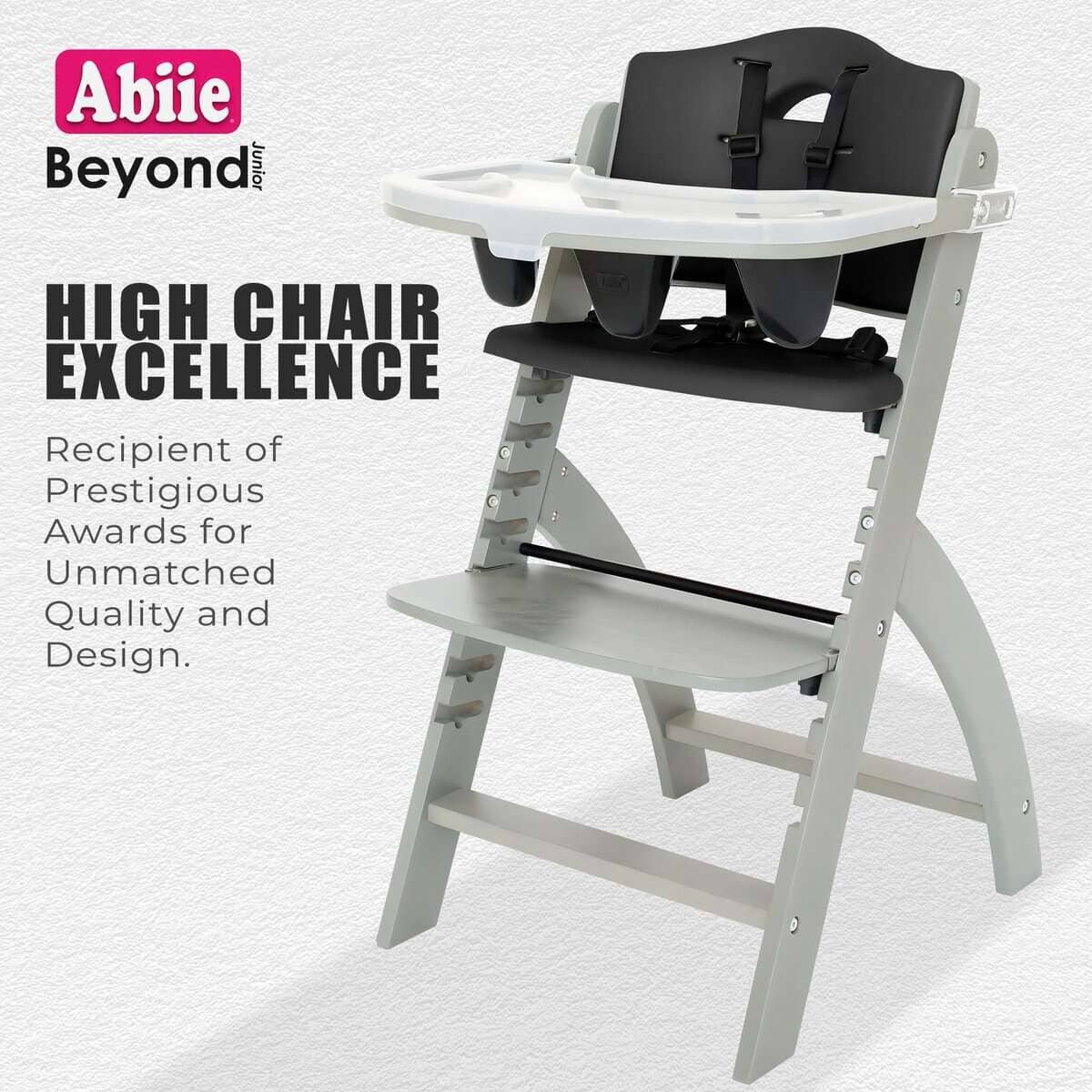 Silla Alta de Madera Abiie Beyond Junior -Madera Gris Nebulo - Imagen 7