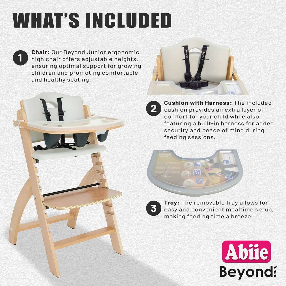 Silla alta de madera Abiie Beyond Junior -Madera Natural - C - Imagen 4