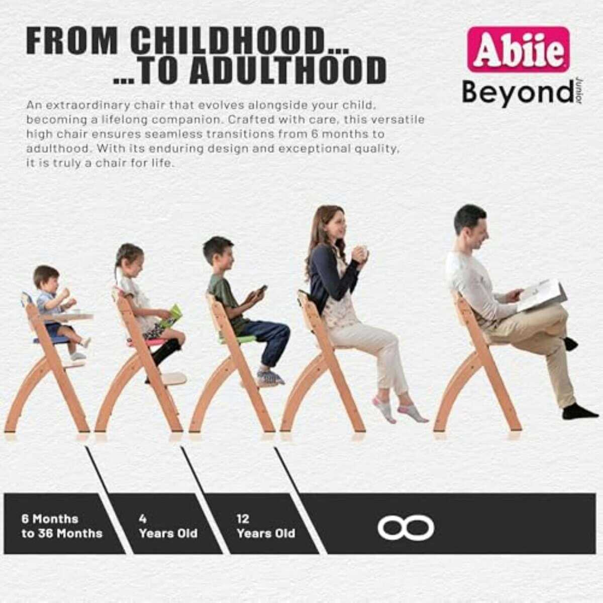 Silla alta de madera Abiie Beyond Junior -Madera Natural - C - Imagen 5