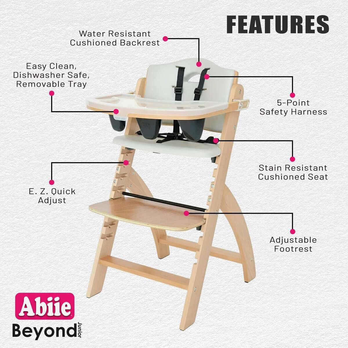 Silla alta de madera Abiie Beyond Junior -Madera Natural - C - Imagen 3