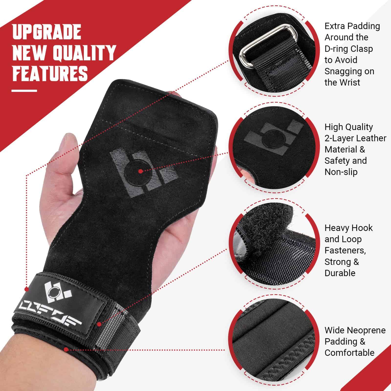 Correa de muñeca para levantamiento de pesas COFOF, Doble - Imagen 3