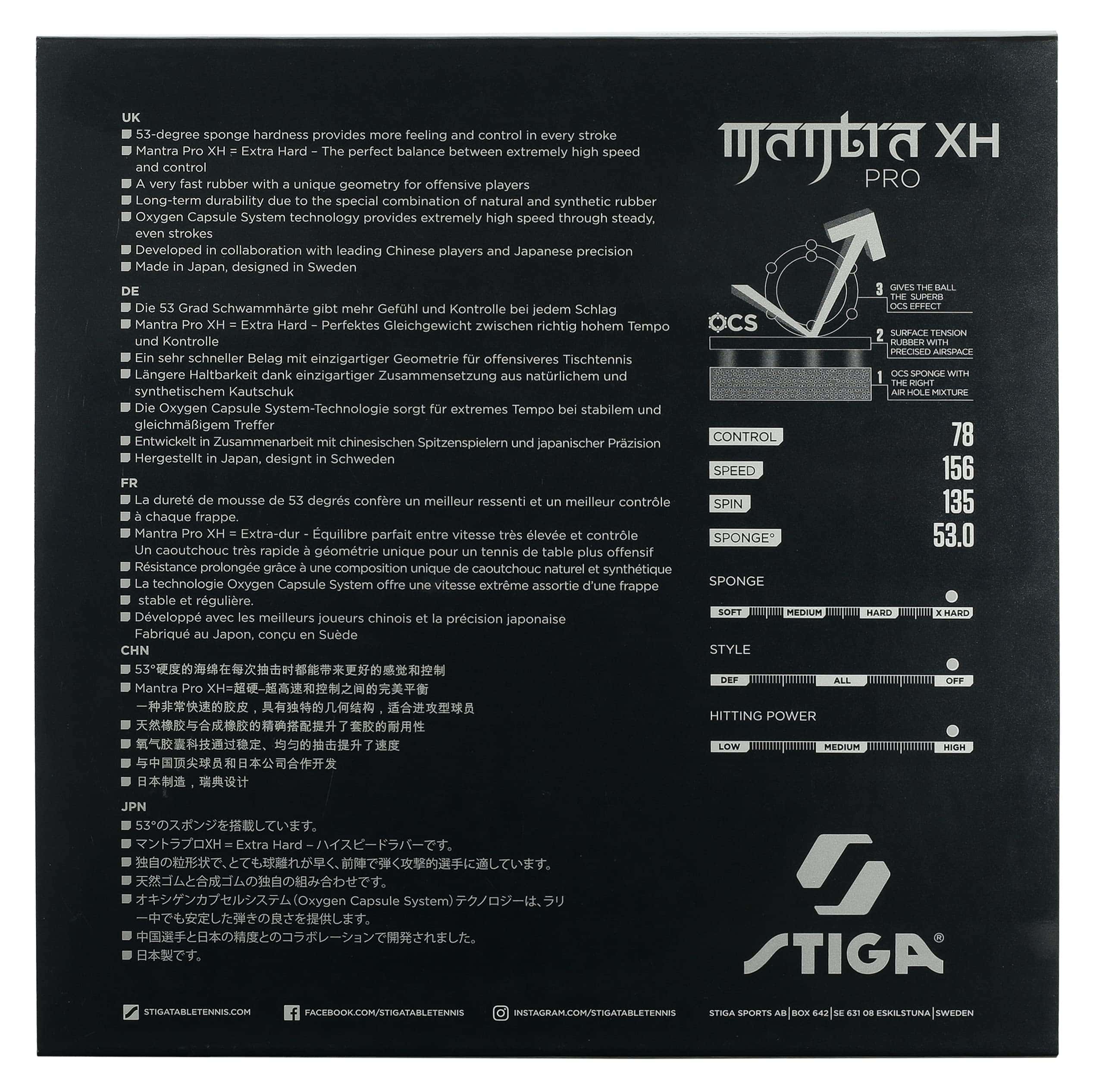 Goma de Tenis de Mesa Stiga Mantra Pro | Hoja -Black - Imagen 3