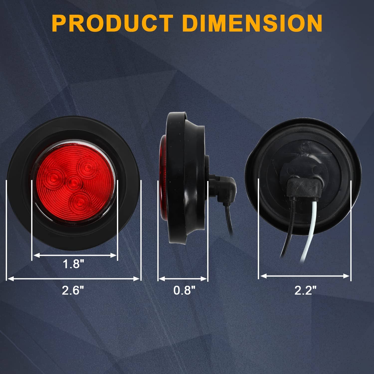 10PCS 2" Luces de Marcador LED Redondas para Remolque, 4 - Imagen 3