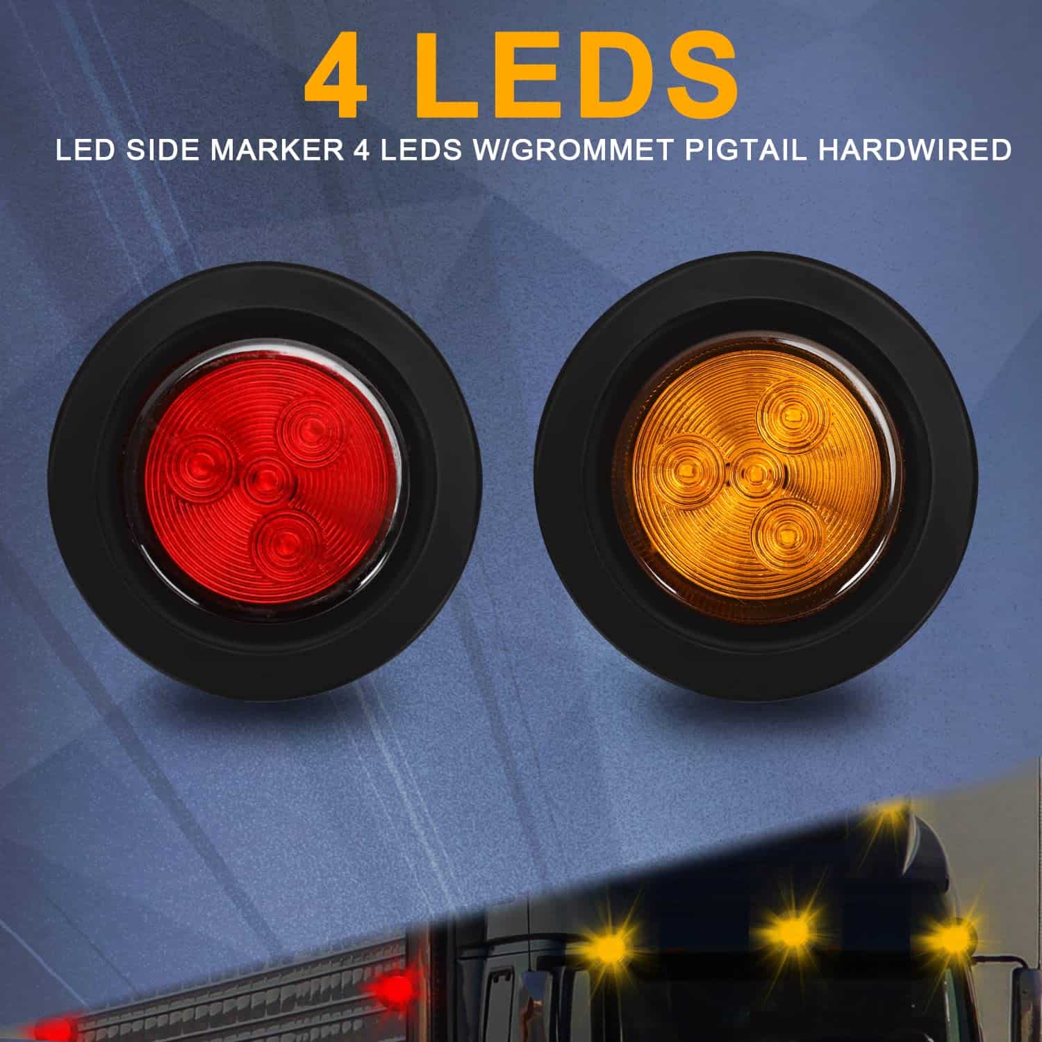 10PCS 2" Luces de Marcador LED Redondas para Remolque, 4 - Imagen 5