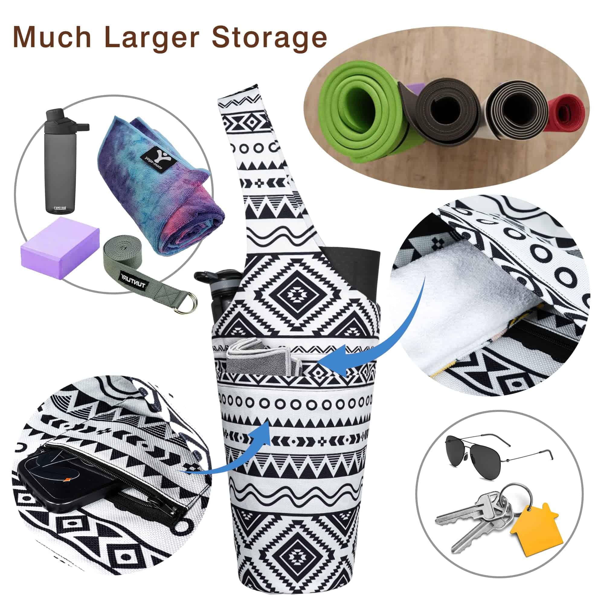 Bolso de Yoga para Tapete - Tote Largo con Bolsillos - Cabe - Imagen 7