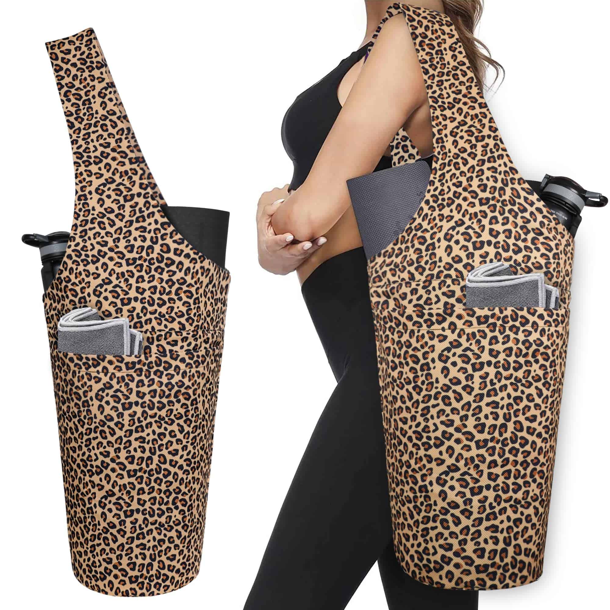 Carrier de tapete de yoga con estampado de leopardo - Bolso