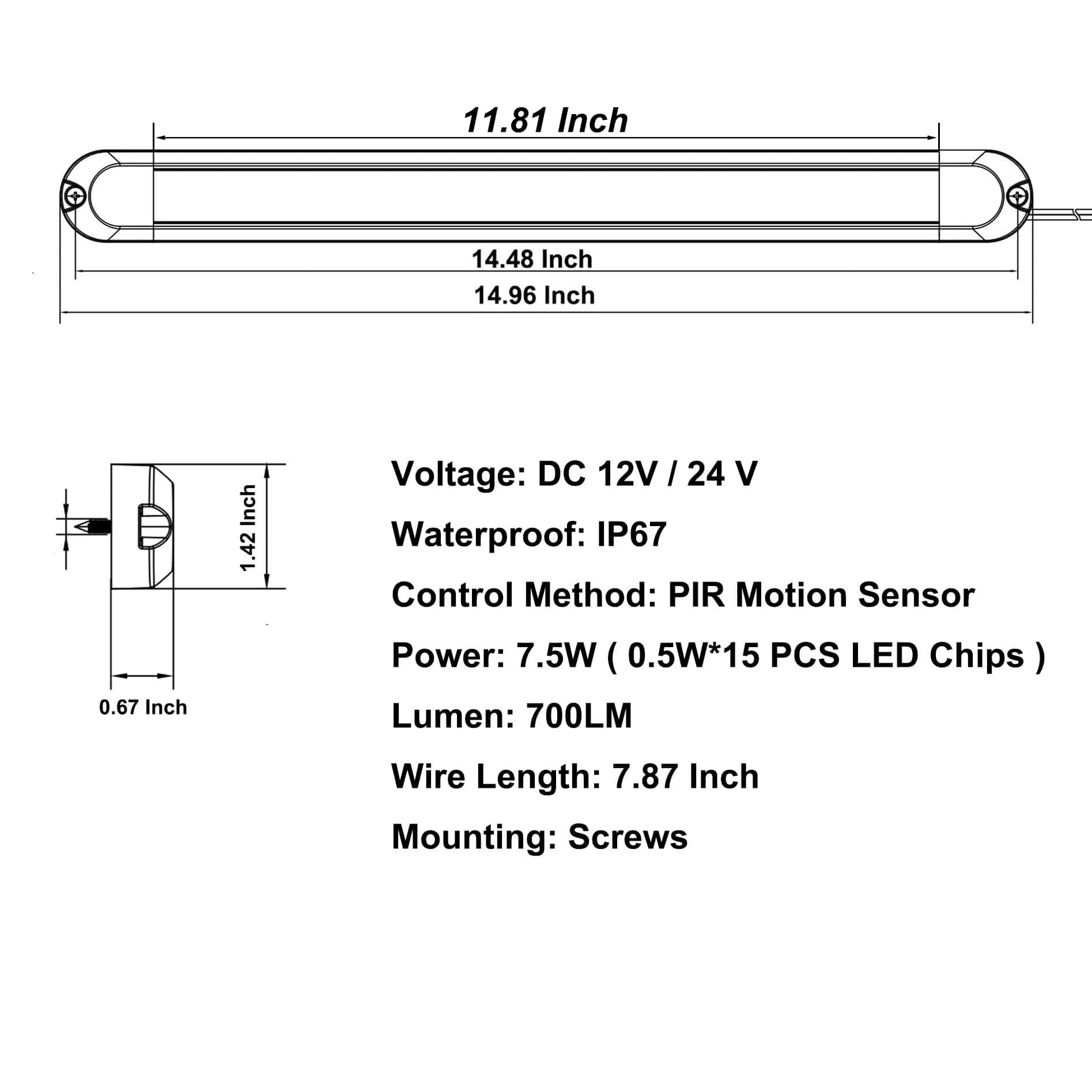 Barra de luz interior LED DUNTUO con sensor de movimiento - Imagen 9