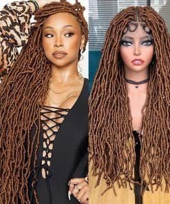 Pelucas trenzadas completas de encaje Faux Locs para