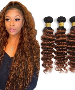 Paquetes Ombre 1B30 Onda Profunda Negro A Café Hair Bundles