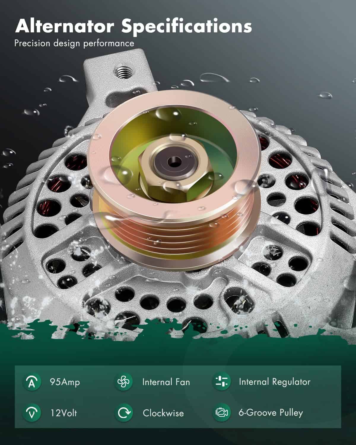 SCITOO Alternador Ajuste para Ford 4.9L Camión y Van, 4.9L - Imagen 3