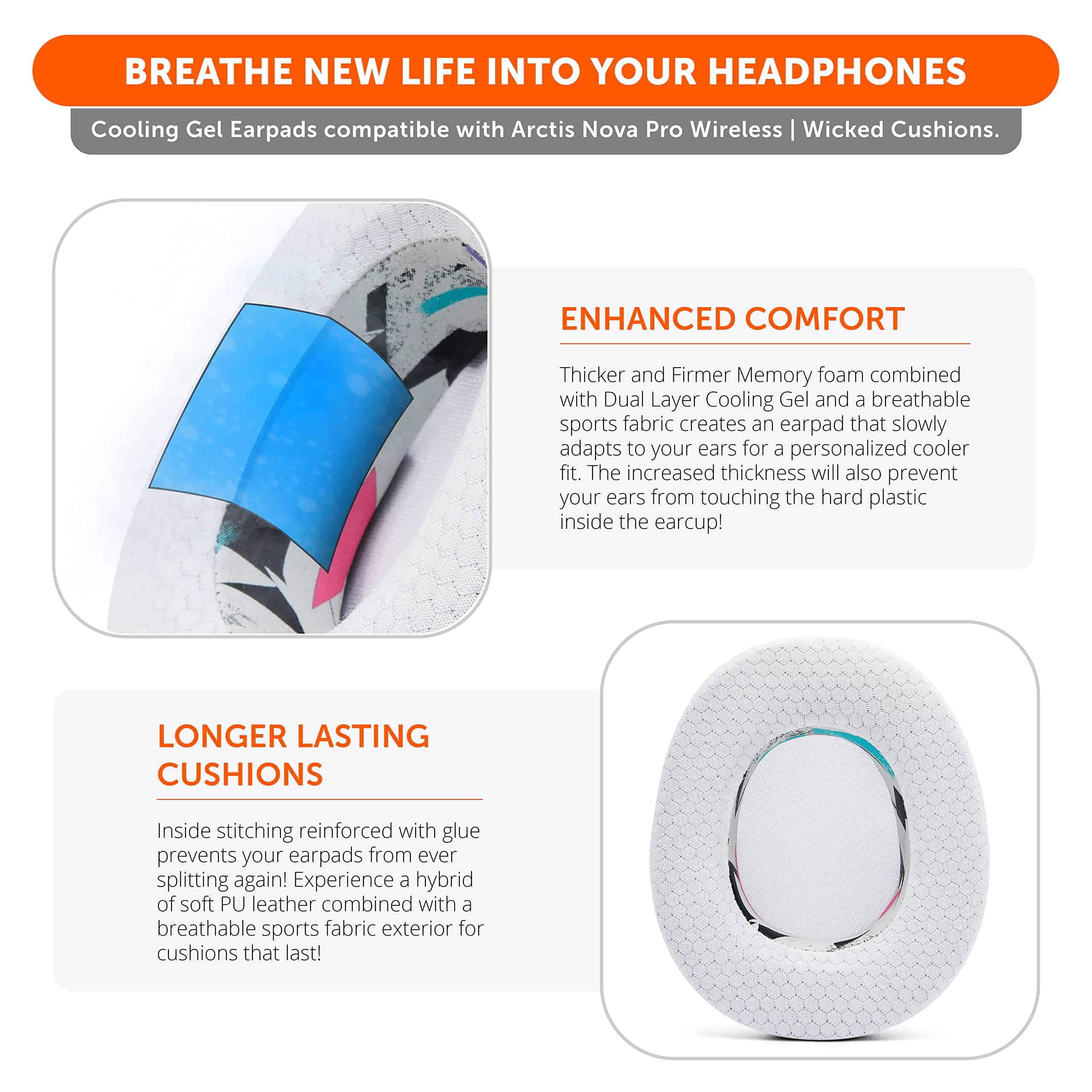 WC Freeze Nova Pro Wireless - Almohadillas de Gel de - Imagen 5