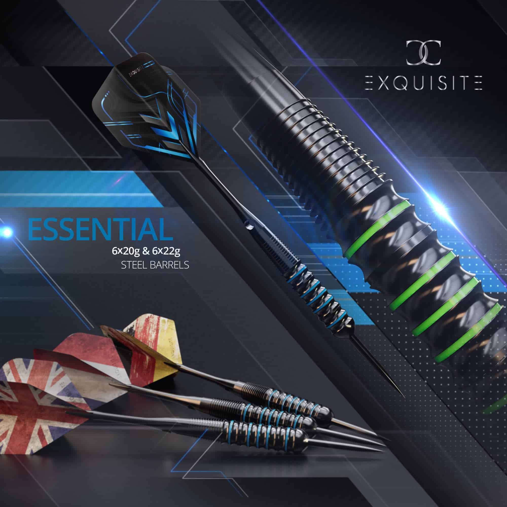 Juego de Dardos CC-Exquisite | Profesional -Azul y Verde - Imagen 7