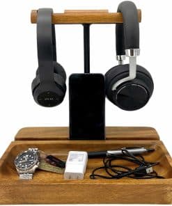 Soporte de auriculares de madera de Acacia WRIGHTMART,