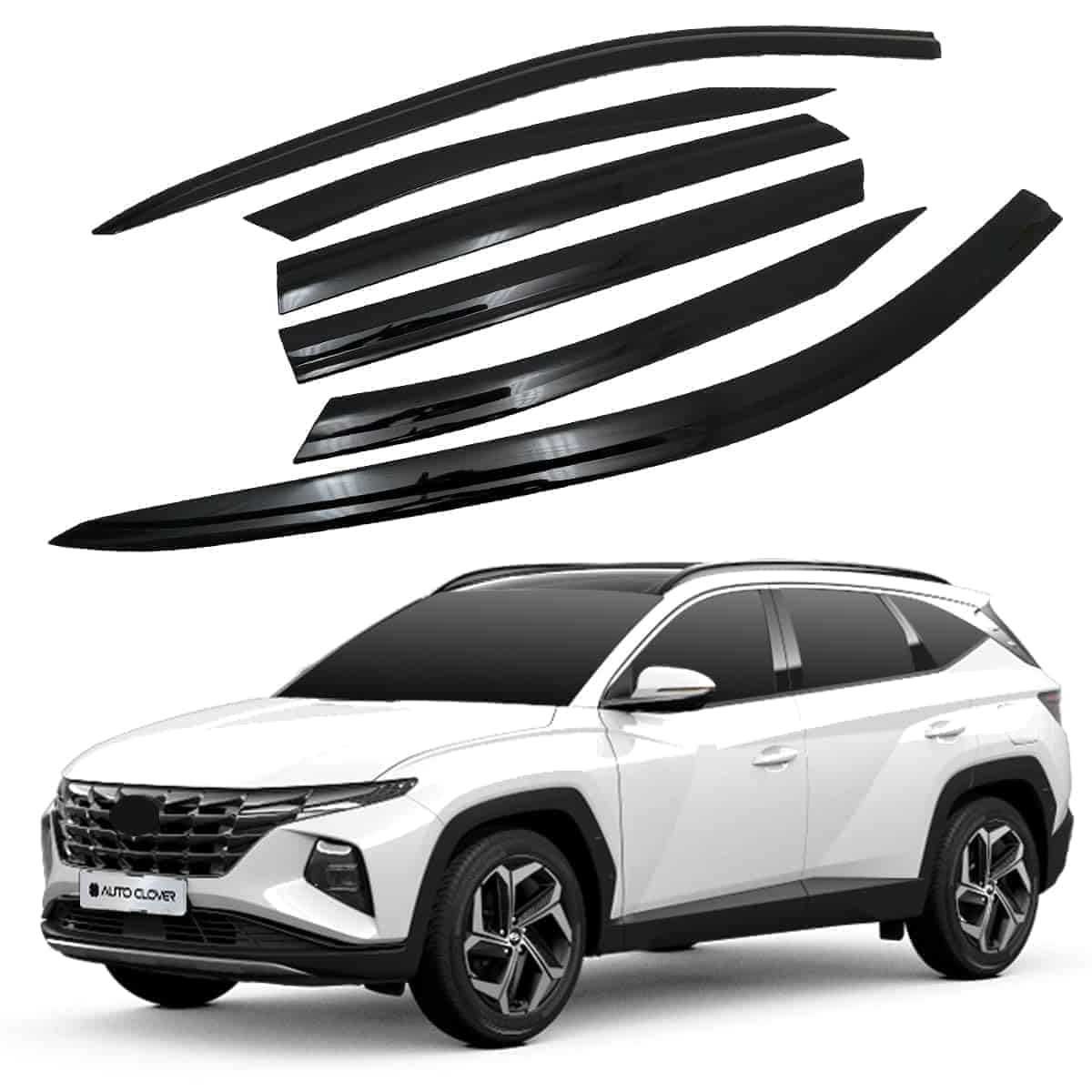 AUTOCLOVER Tape-On Rain Guards Window Visors 6 -Ahumado 2022