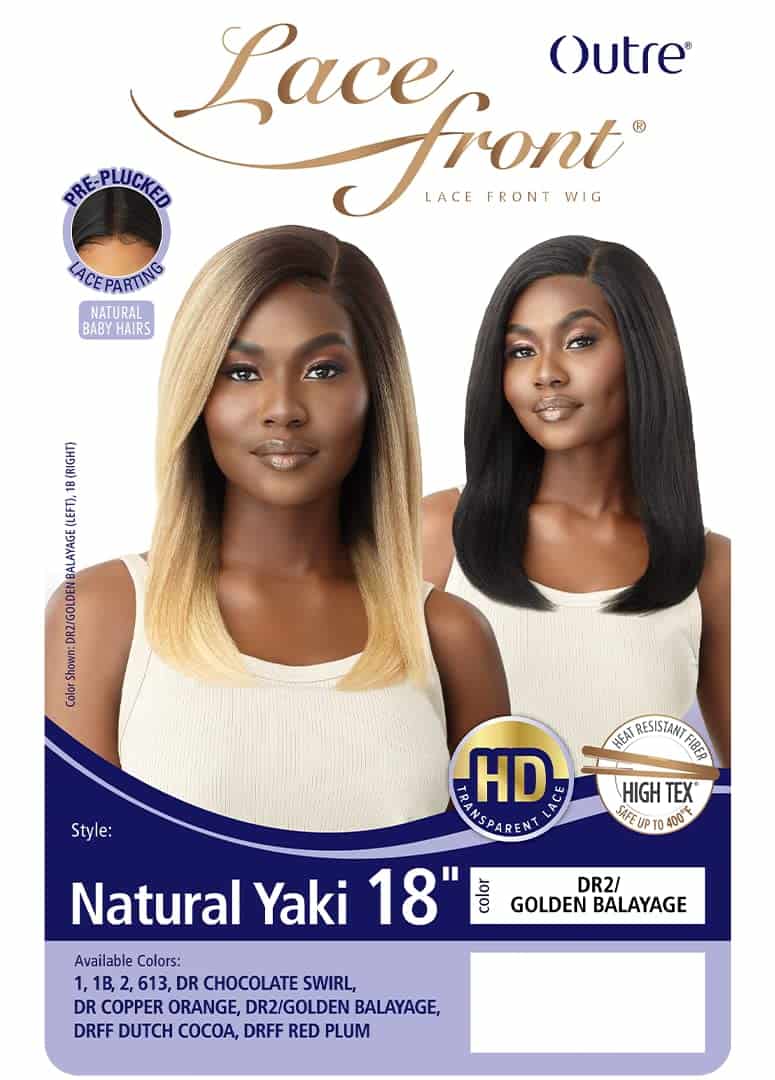 Pelucas de Encaje Frontal Outre - Natural Yaki 18" (NEGRO - Imagen 3