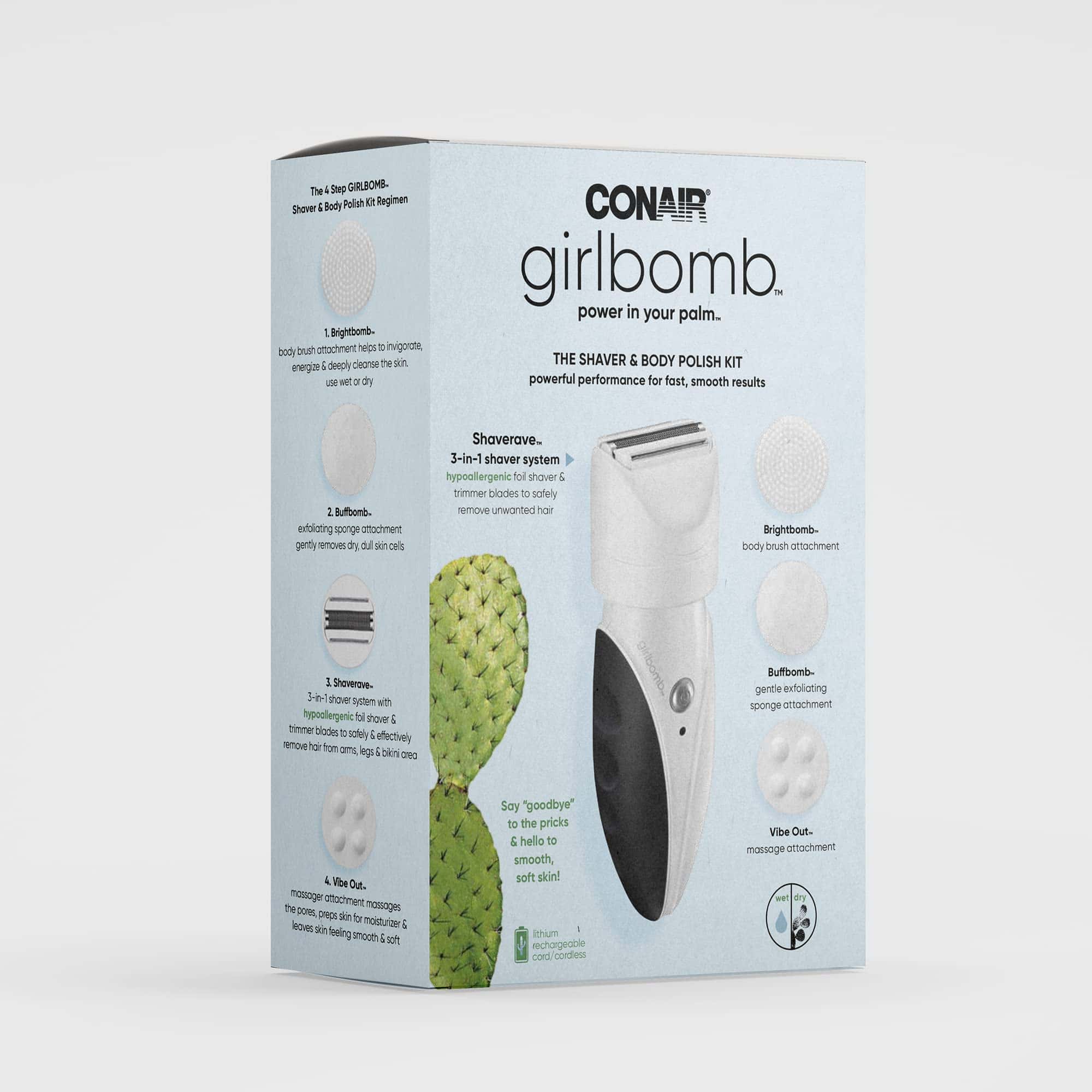 Conair GIRLBOMB Afeitadora para Mujeres y Pulidor Corporal, - Imagen 8