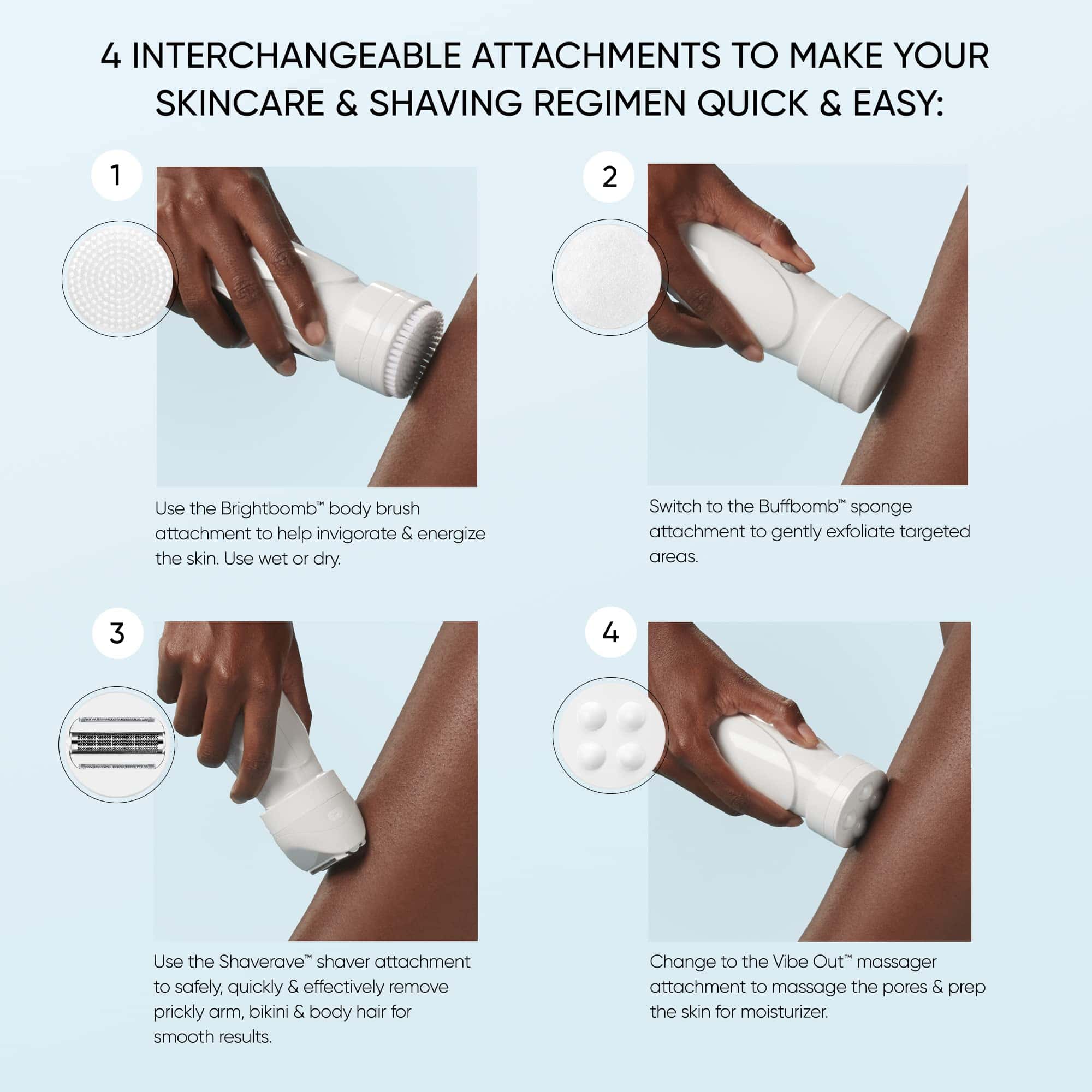 Conair GIRLBOMB Afeitadora para Mujeres y Pulidor Corporal, - Imagen 7