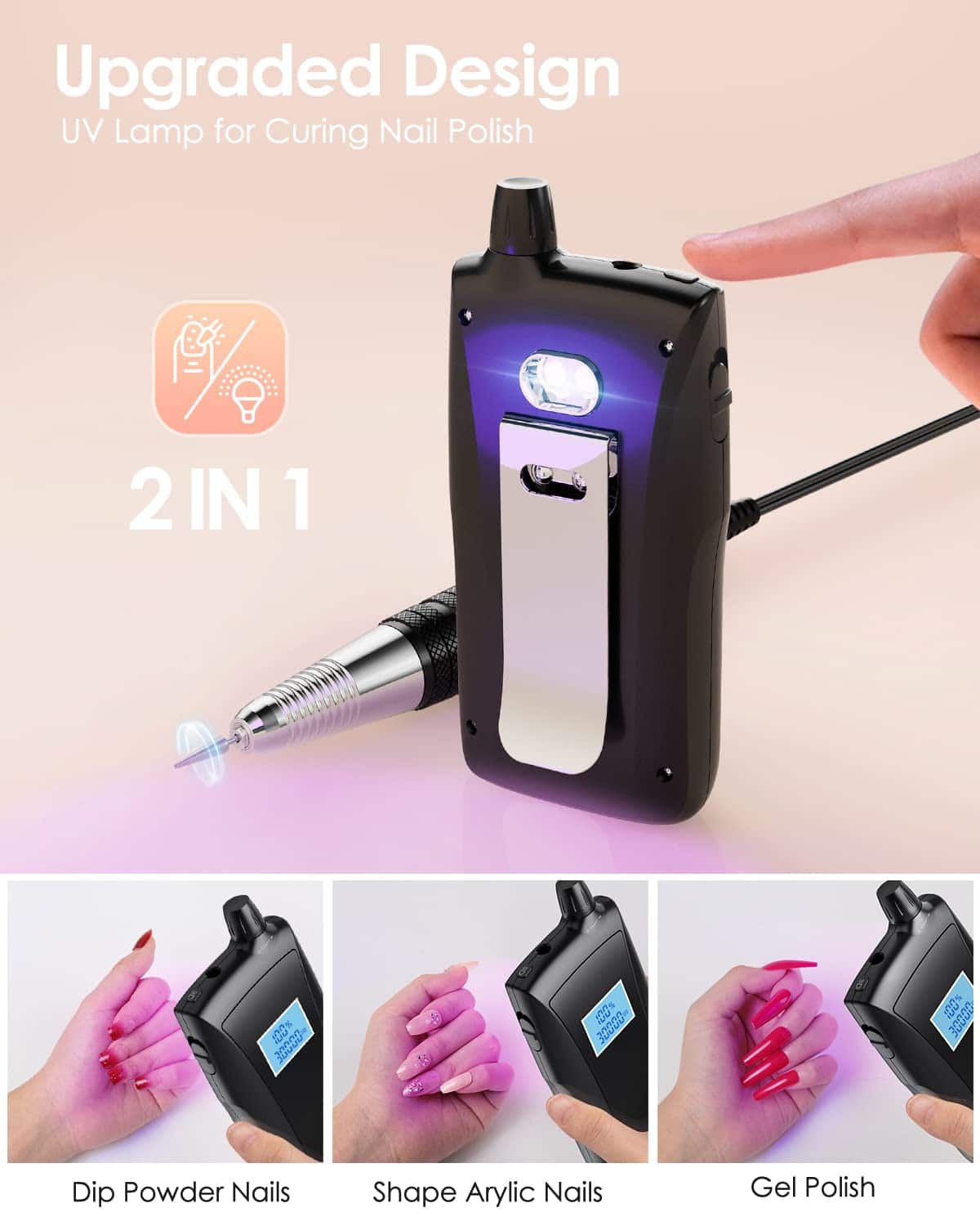 Maquina de Pulir Uñas Portátil Beloving,30000RPM Limado - Imagen 4