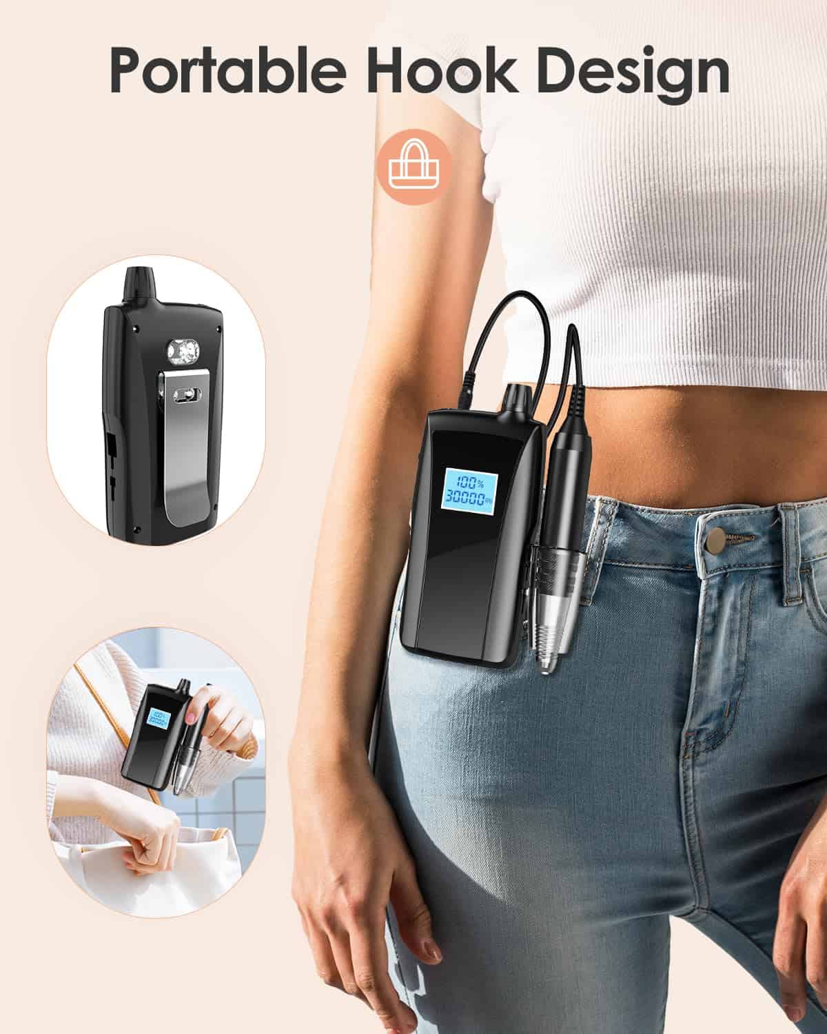 Maquina de Pulir Uñas Portátil Beloving,30000RPM Limado - Imagen 8