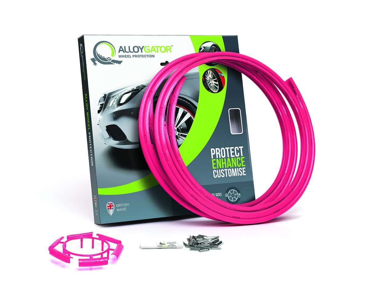 Protector de llanta rosa AlloyGator para ruedas de coche