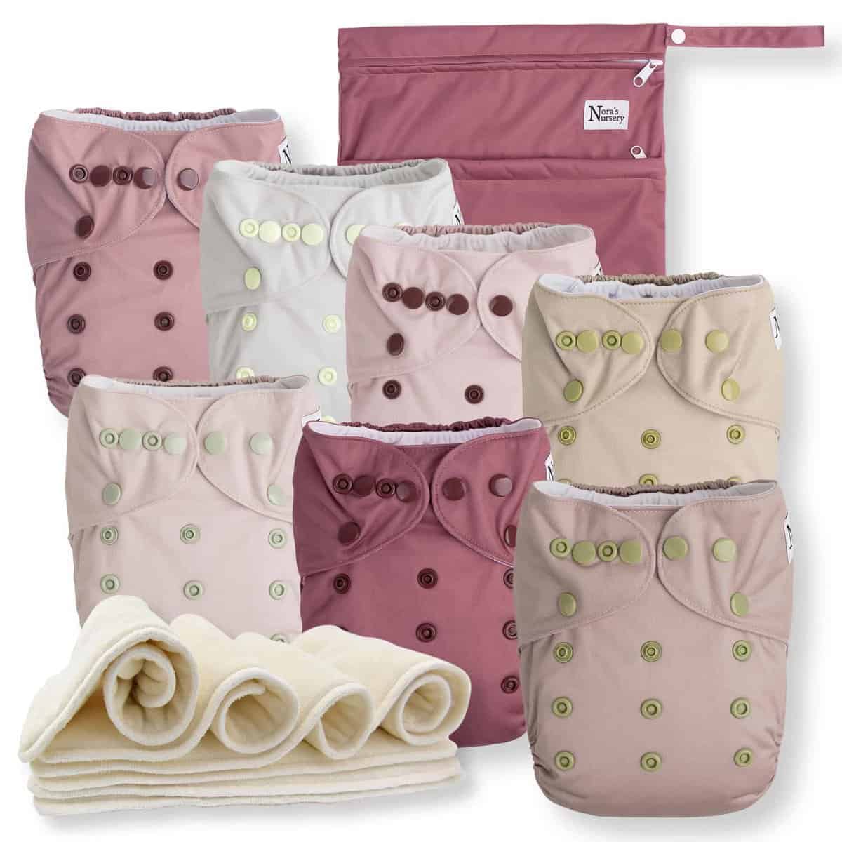 Pañales de Tela de Nora's Nursery 7 Pack con 7 -Ballet Zapat