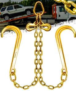 Cadena de remolque en V YATOINTO de 3/8" x 2 pies con