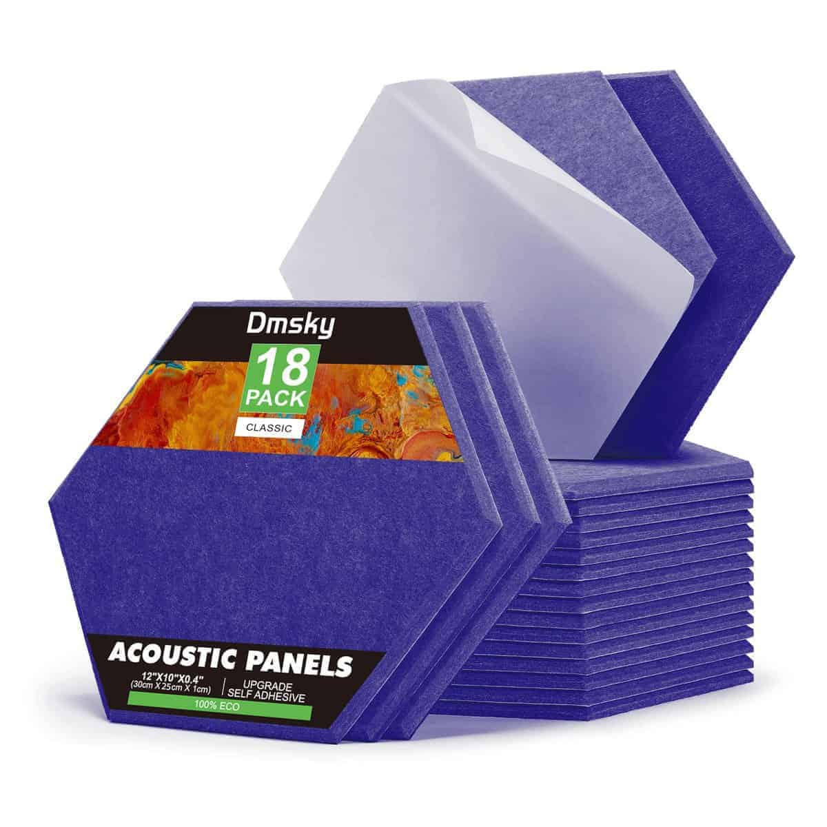 18 Pack Paneles Acústicos Hexagonales 12" X 10" X 0.4"