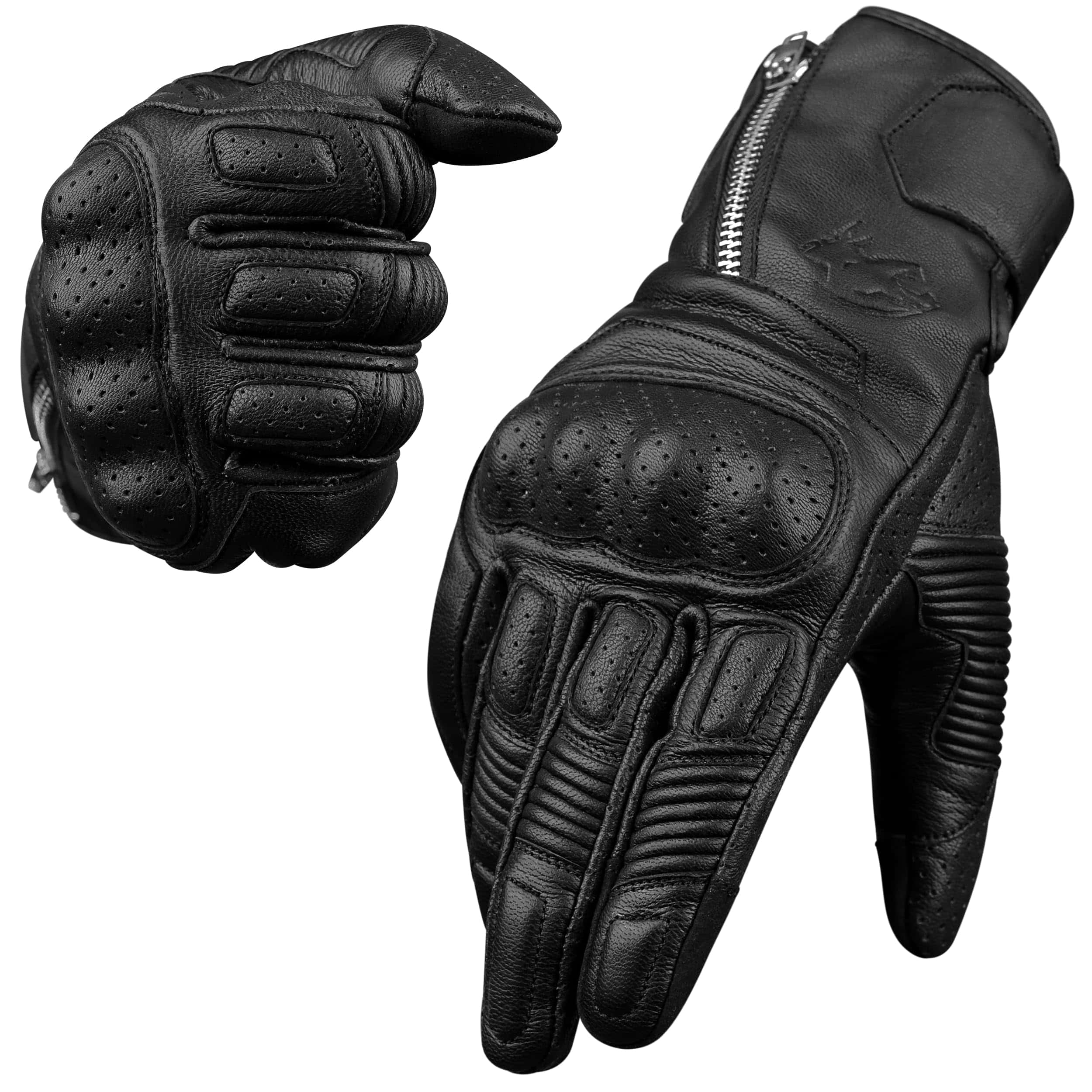 Guantes de Motociclista de Cuero J.A.G. con Protección de