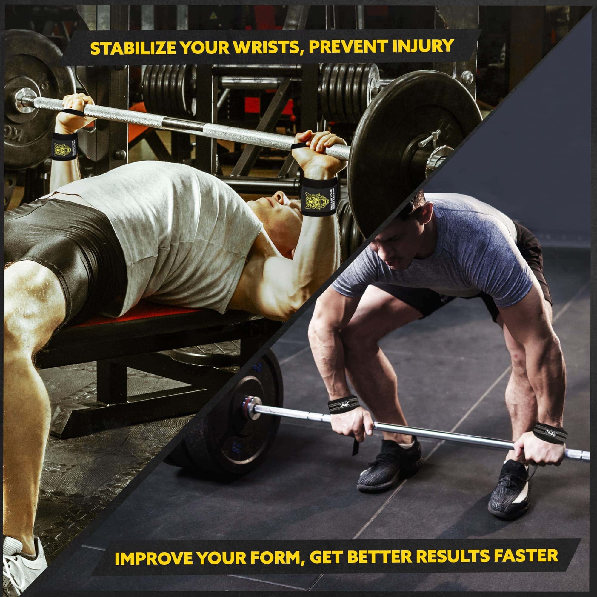 Muñequeras de Levantamiento de Pesas Pesadas y Correas - - Imagen 6