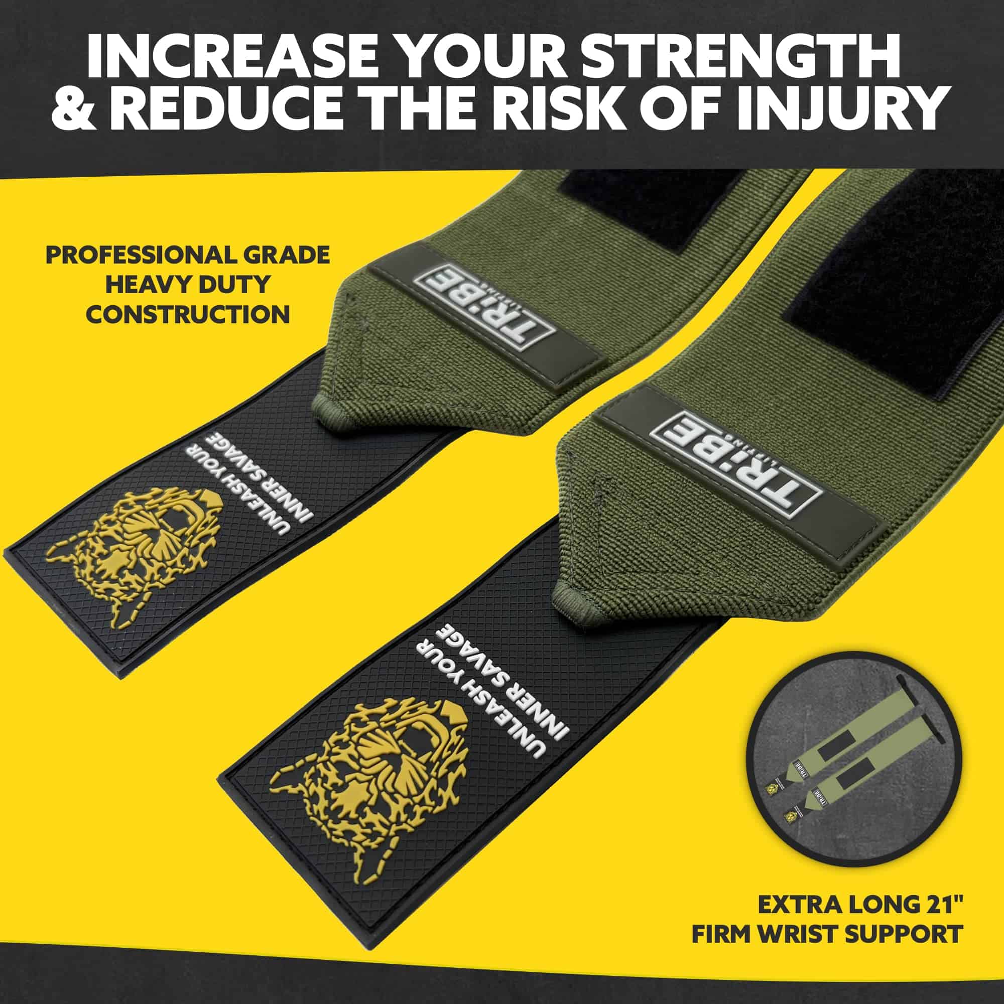 Muñequeras de Levantamiento de Pesas Pesadas y Correas - - Imagen 3