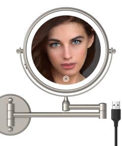 Espejo de Maquillaje Recargable Montado en la Pared WZRUA