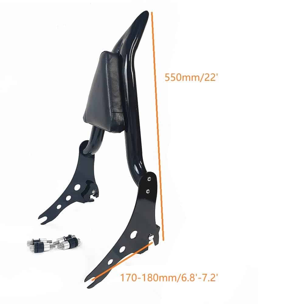 22" Respaldo de pasajero trasero desmontable negro con - Imagen 5