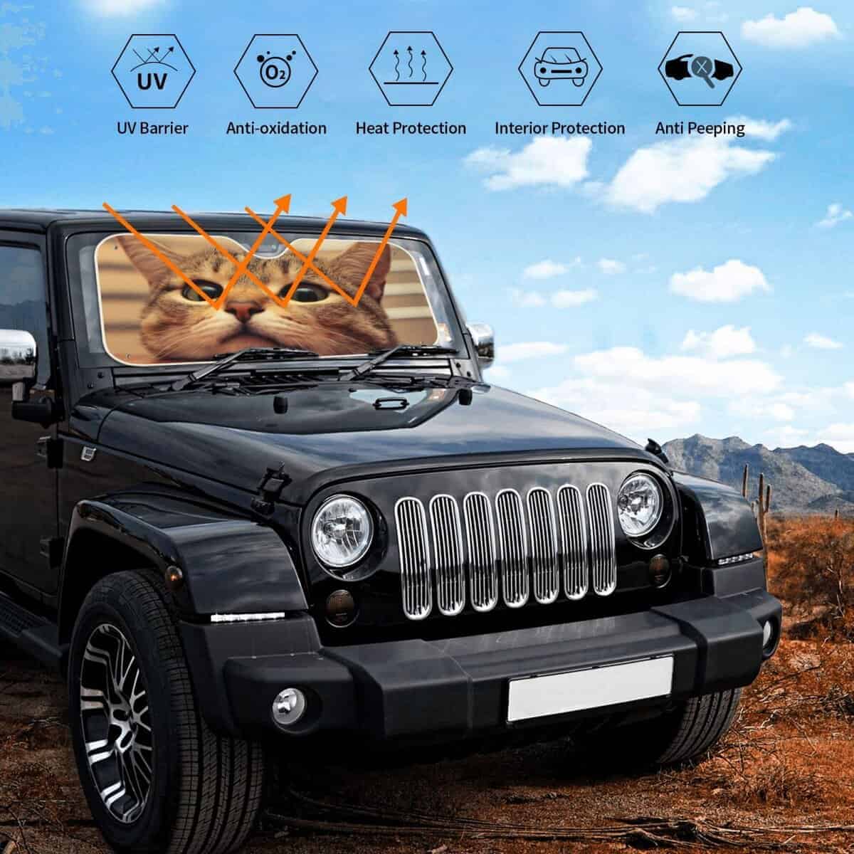 Parabrisas de Coche Proteccion Solar Gato Lindo Visera - Imagen 8