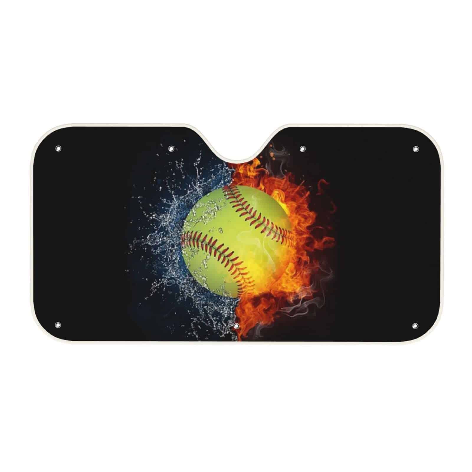 Parasol de parabrisas para automóvil con diseño de béisbol