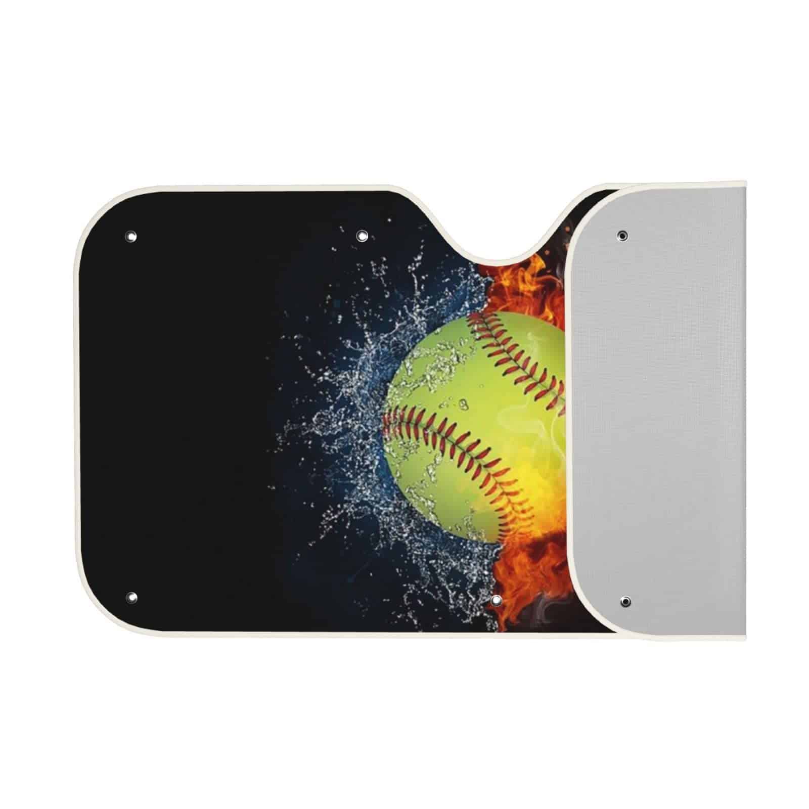 Parasol de parabrisas para automóvil con diseño de béisbol - Imagen 3