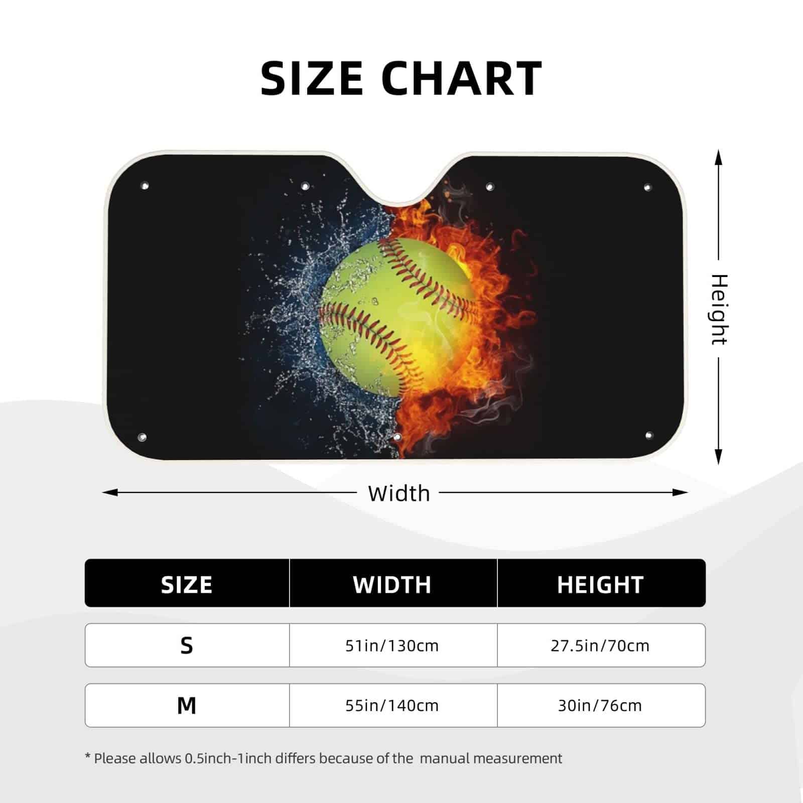 Parasol de parabrisas para automóvil con diseño de béisbol - Imagen 10