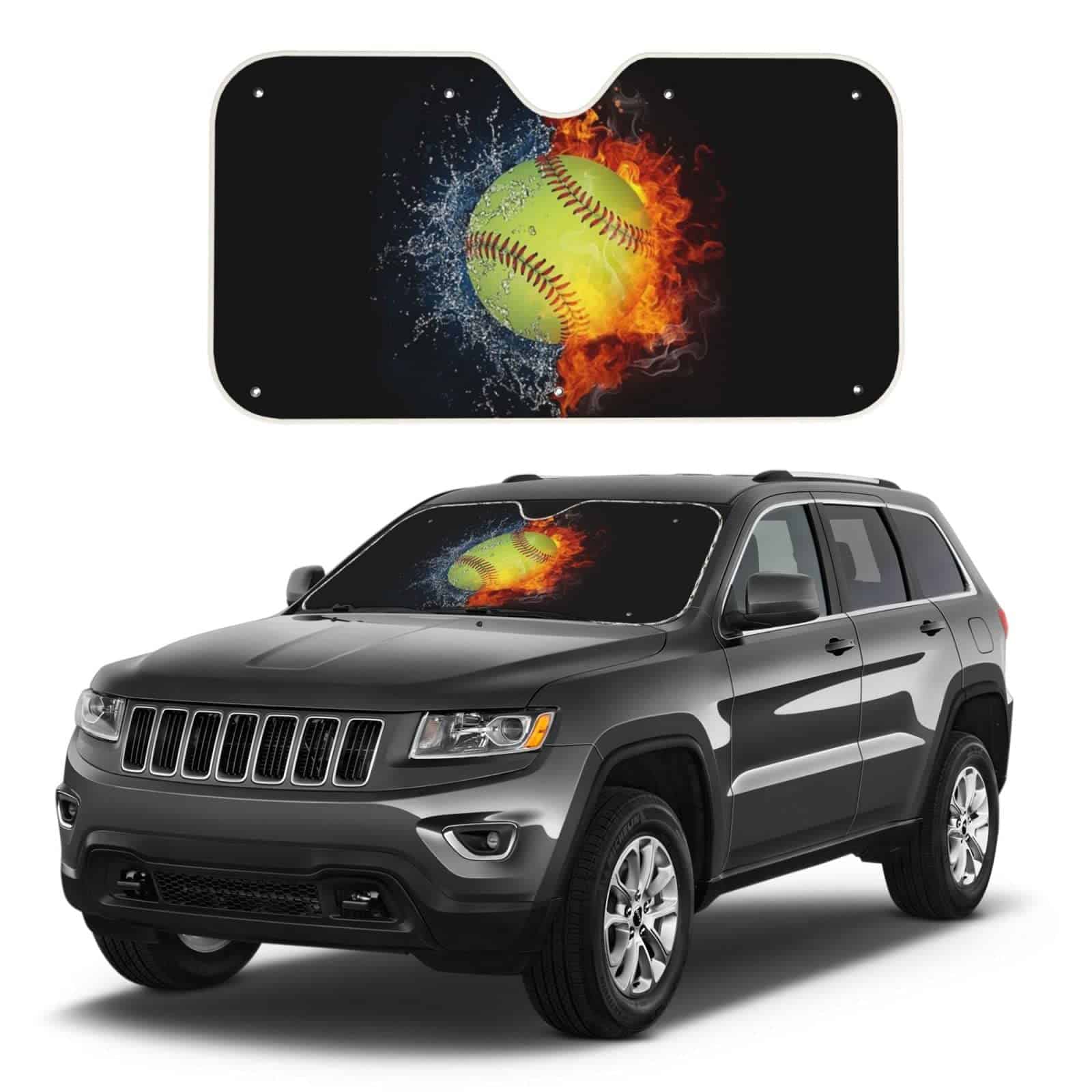 Parasol de parabrisas para automóvil con diseño de béisbol - Imagen 4