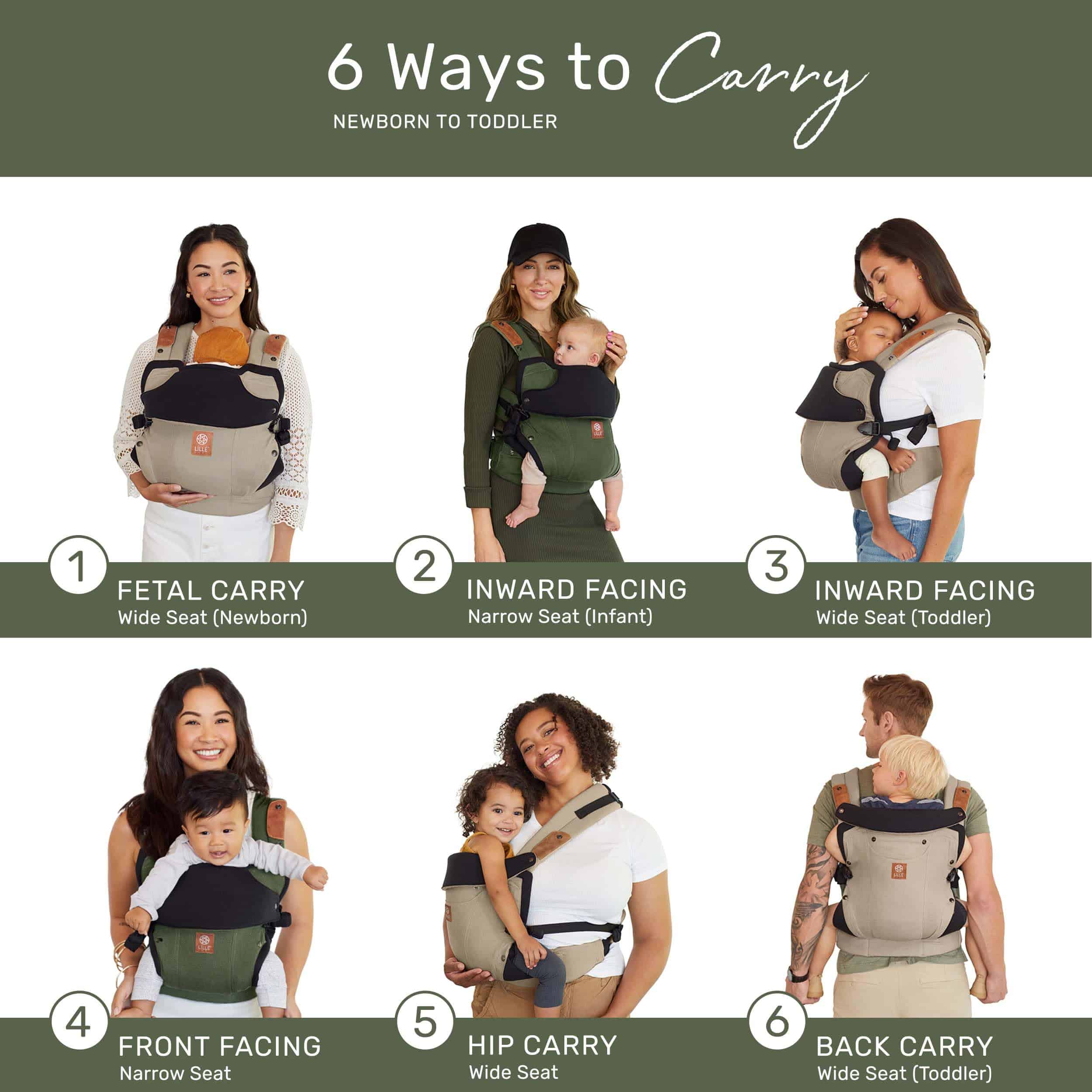 Portabebés ergonómico Lillebaby Elevate 6 en 1 para bebés - Imagen 4