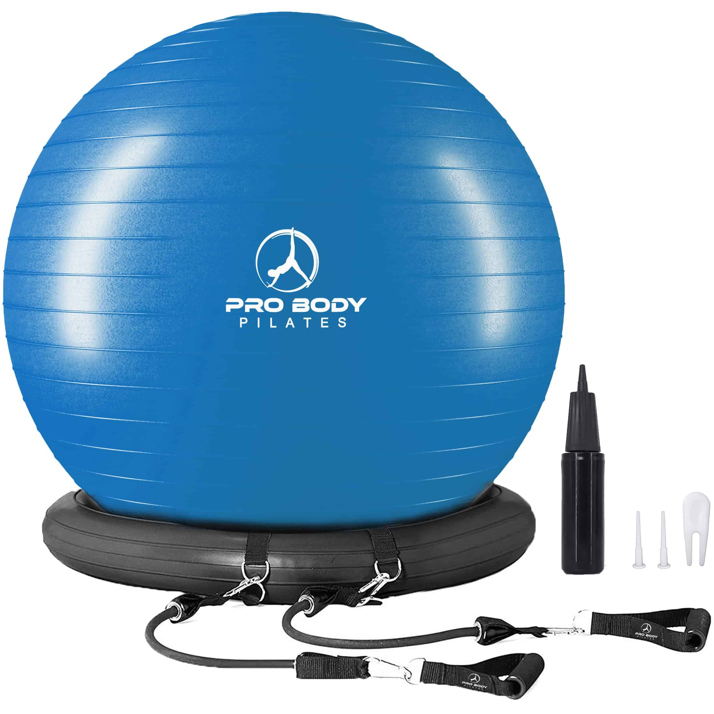 Silla de Pelota de Pilates ProBody, Silla -Azul con Bandas