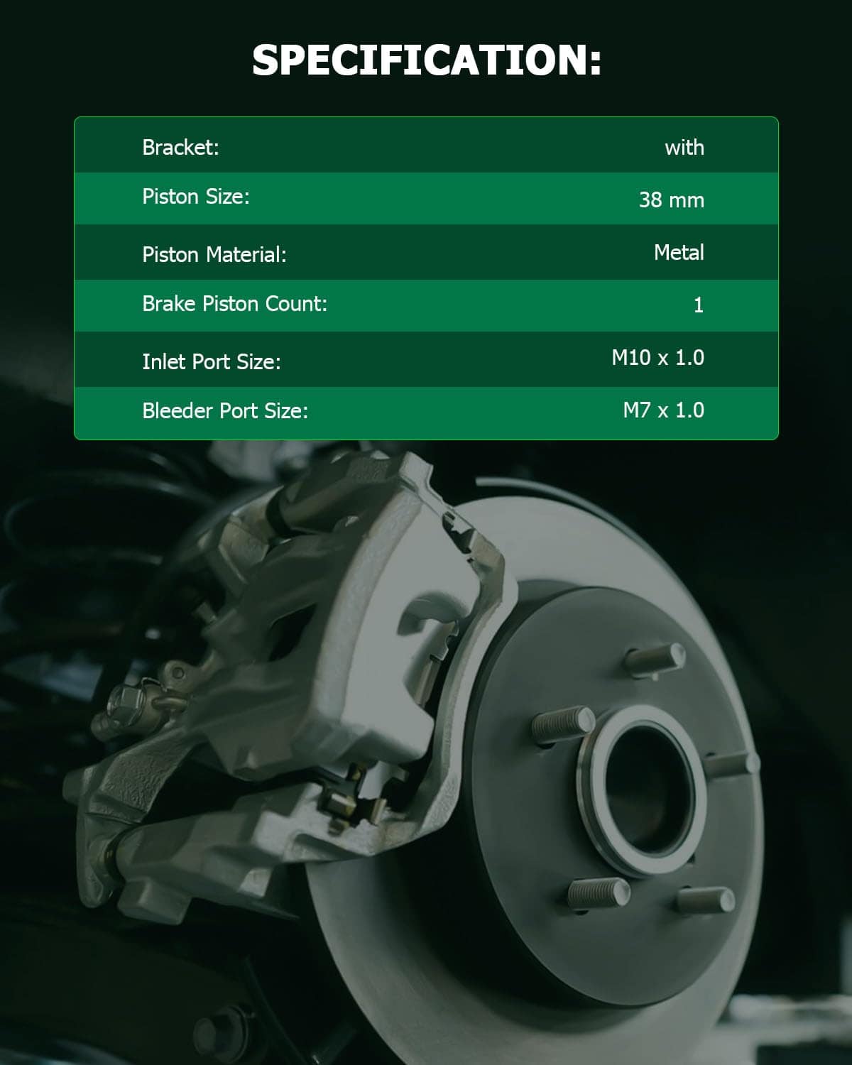 Caliper de Freno de Disco Trasero Izquierdo y Derecho con - Imagen 3