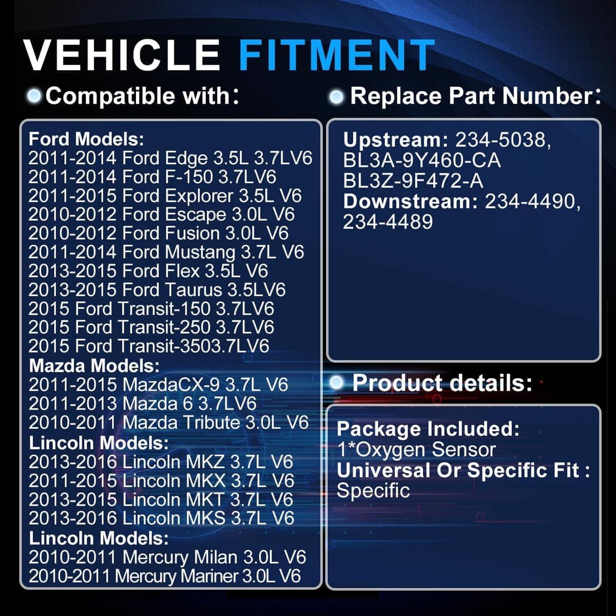 Conjunto de 4 sensores de oxígeno 234-5038 234-4490 - Imagen 3