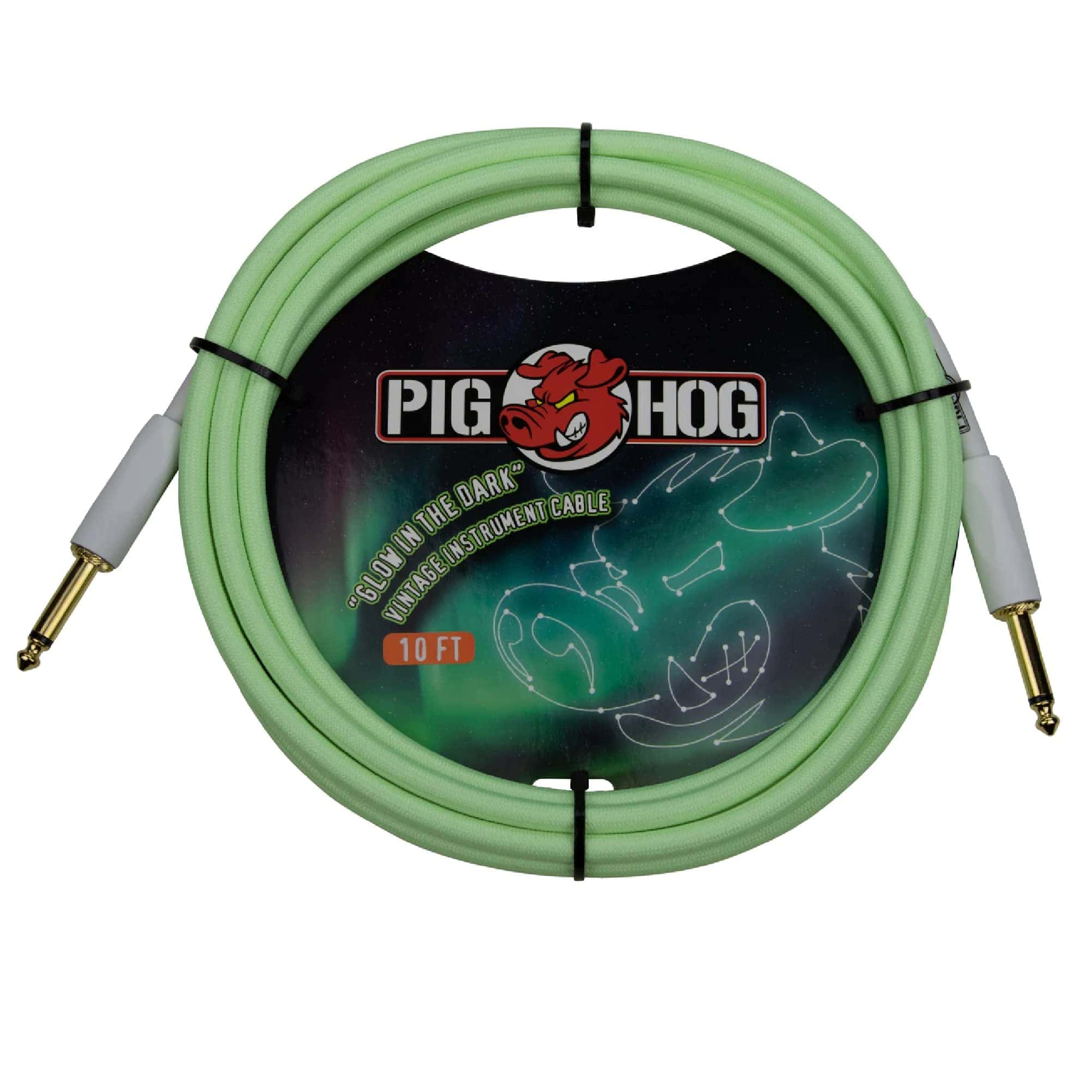 Cable de instrumento Pig Hog PCH10GLO Glow in The Dark 10