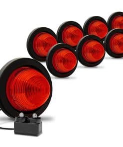 TRUE MODS 8pc 2 Pulgadas Ronda Roja Beehive LED Luz de