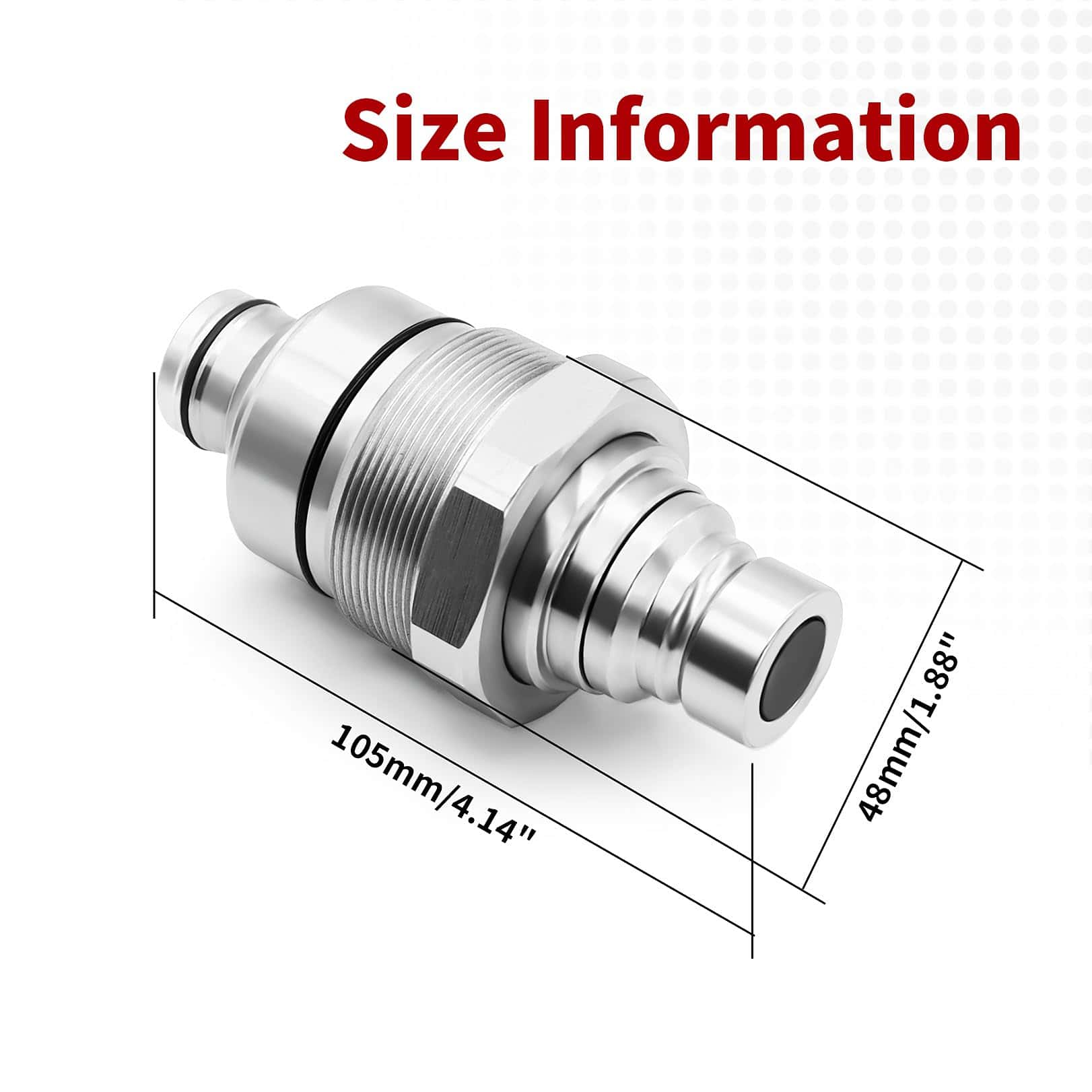 Conector rápido macho hidráulico de cara plana Nakkaa - Imagen 3