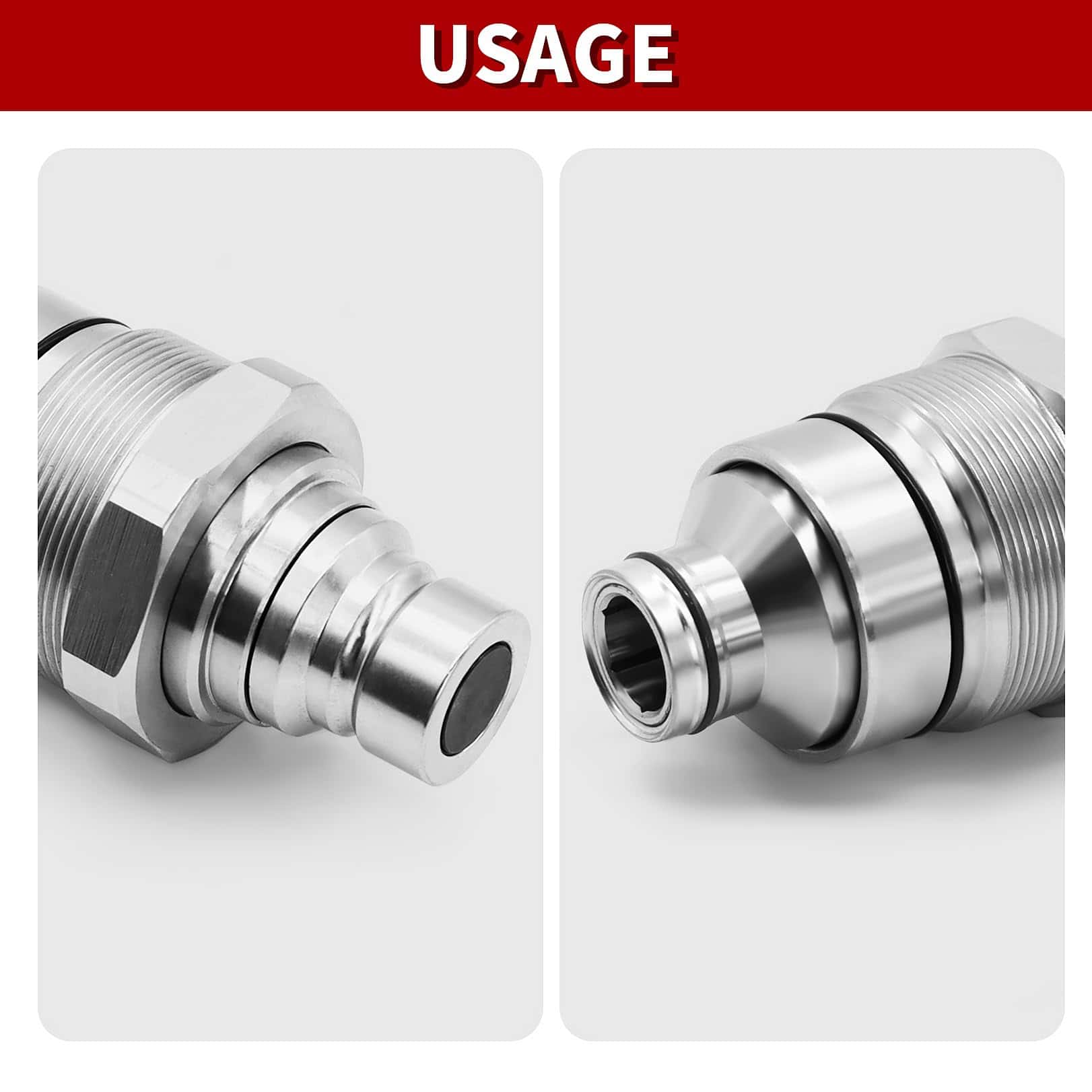 Conector rápido macho hidráulico de cara plana Nakkaa - Imagen 5