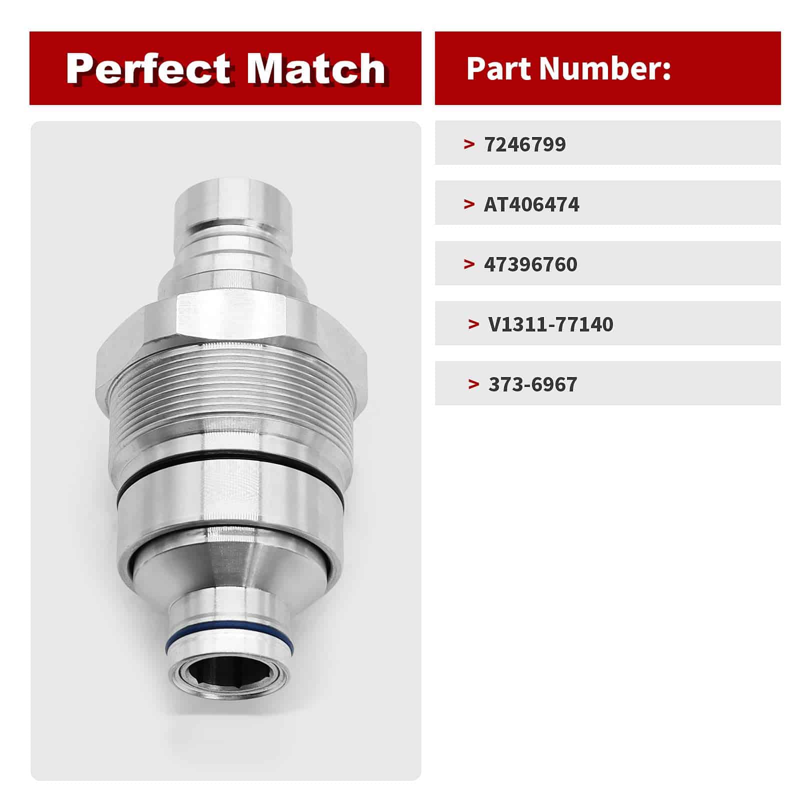 Conector rápido macho hidráulico de cara plana Nakkaa - Imagen 4