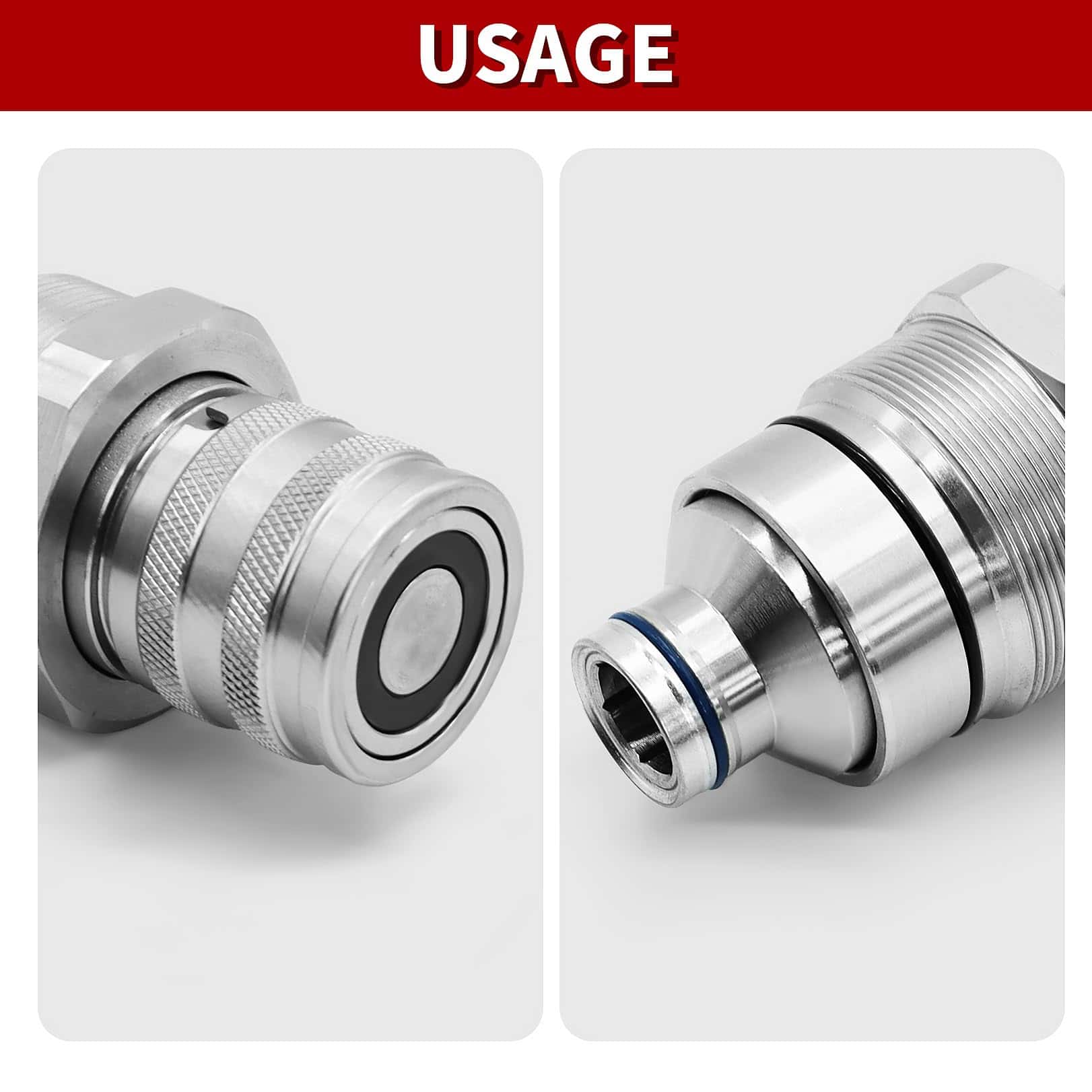 Acoplador rápido hembra hidráulico tipo plano Nakkaa - Imagen 5