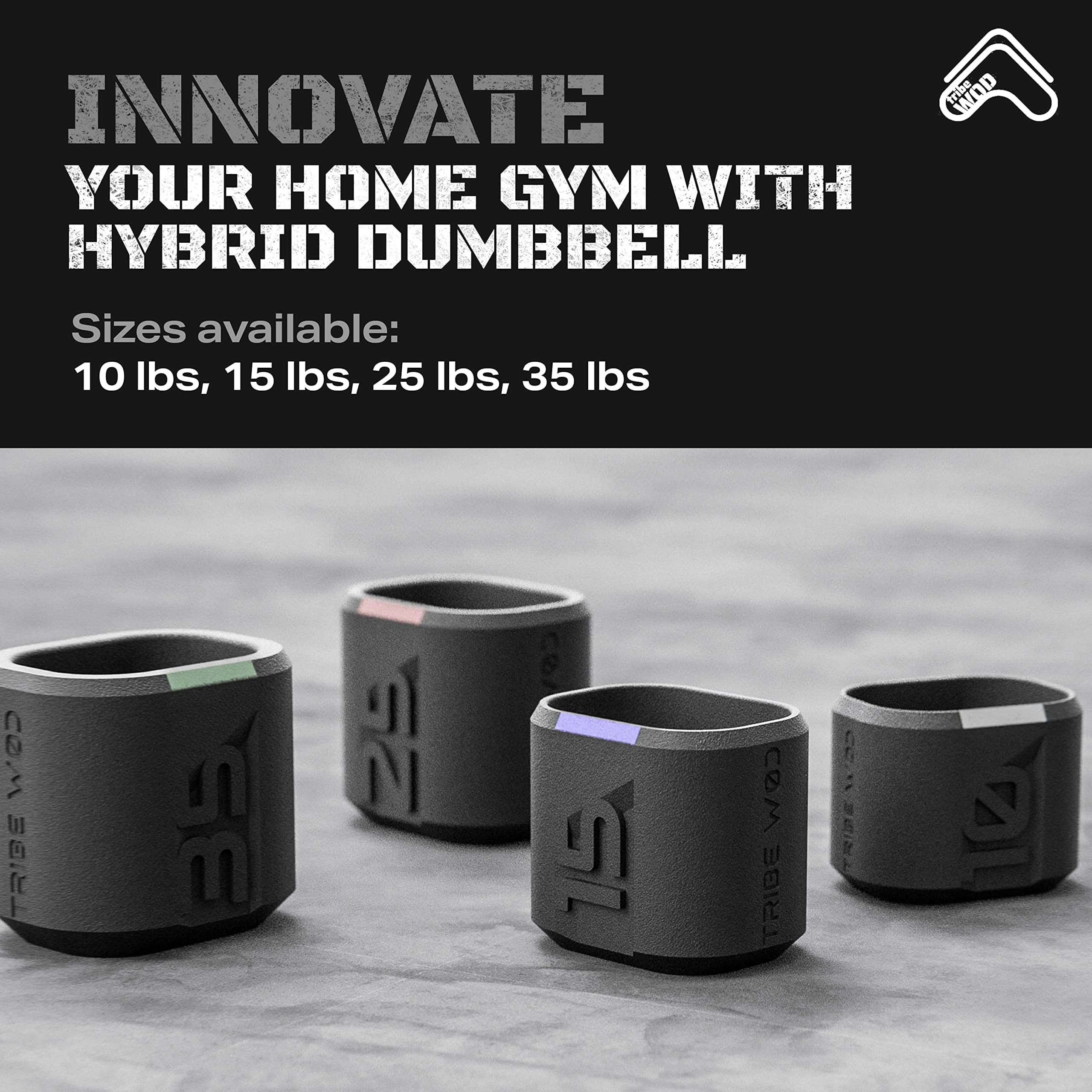 Mancuerna Híbrida Tribe WOD Dark Elf de 10 lb para Cross - Imagen 6