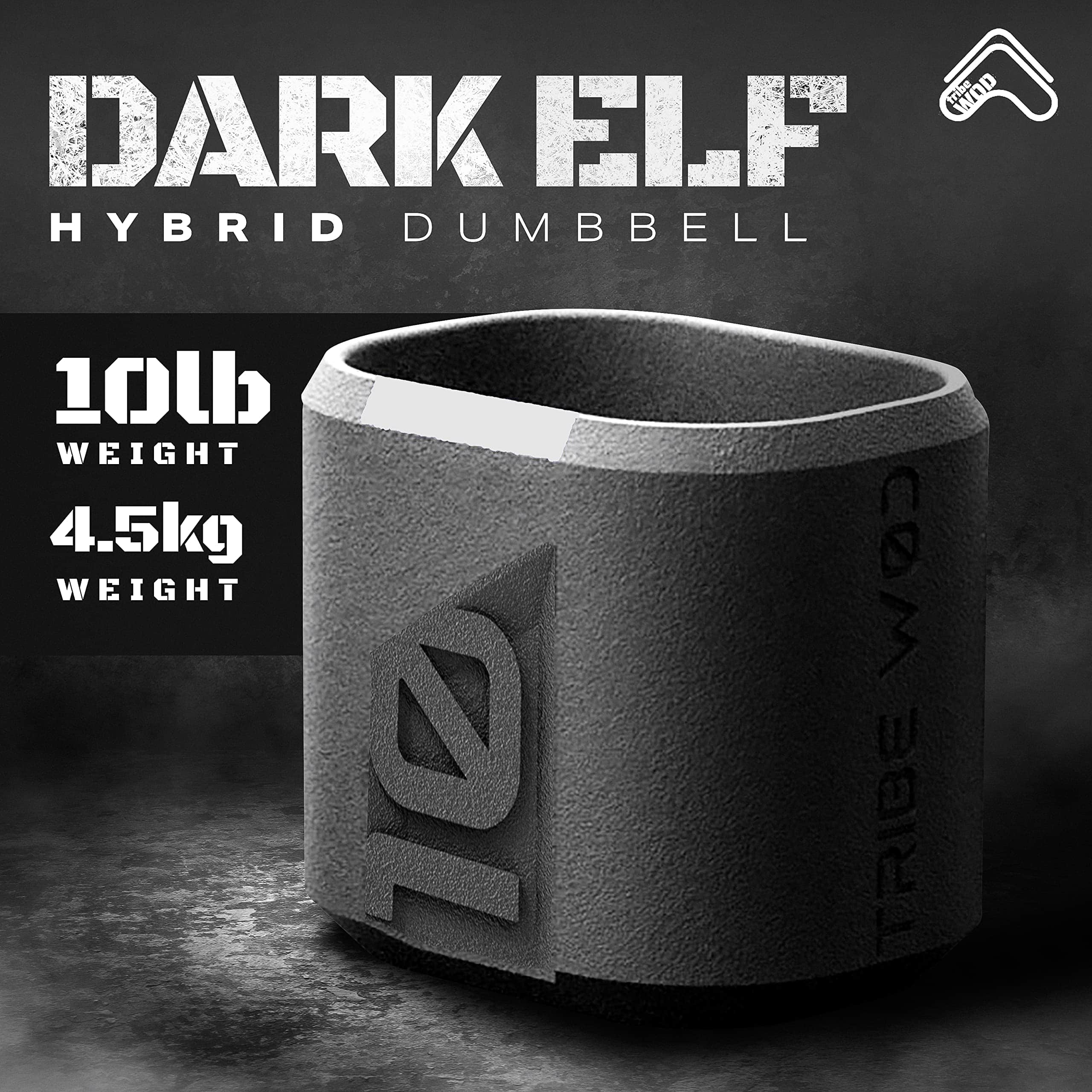 Mancuerna Híbrida Tribe WOD Dark Elf de 10 lb para Cross - Imagen 3
